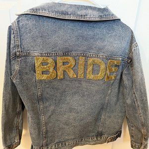 Bride Denim Jacket with Sequins Details